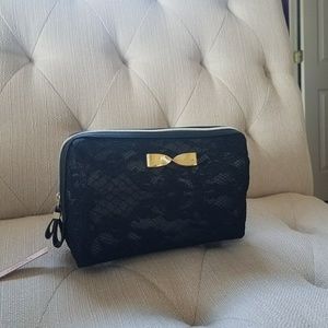 NEW VS Beautiful Black Lace Cosmetic Bag
